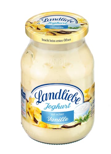 in yoghurt jar returnable Landliebe fruit vanilla