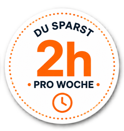 Du sparst ~2 Std. pro Woche